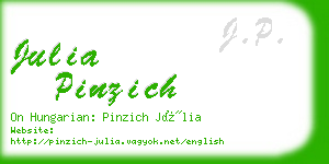 julia pinzich business card